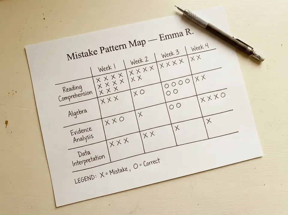 Mistake pattern map artifact